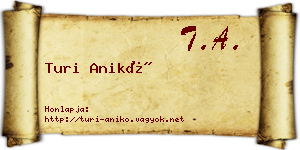 Turi Anikó névjegykártya
