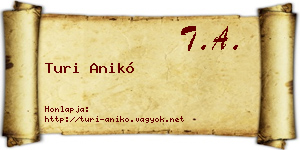 Turi Anikó névjegykártya